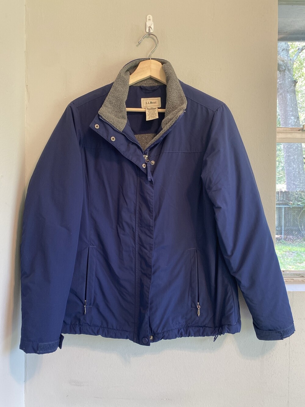 Vintage L.L.Bean Women's Navy Insulated Fleece Collar Jacket M